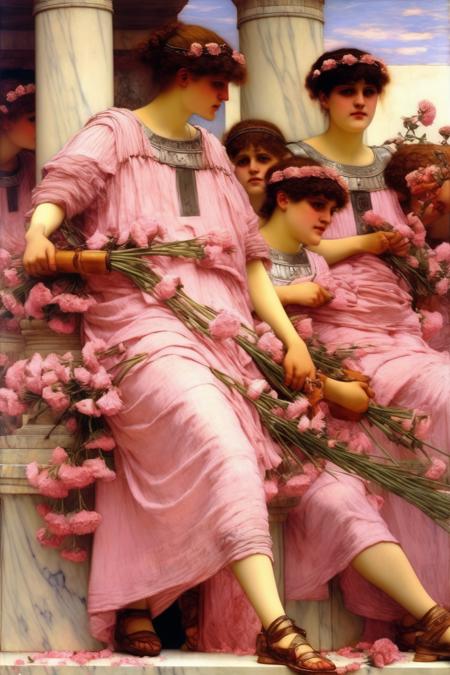 00260-2467212119-_lora_Lawrence Alma Tadema Style_1_Lawrence Alma Tadema Style - alma tadema team Triumph Girls flowers drama scene pink tones.png